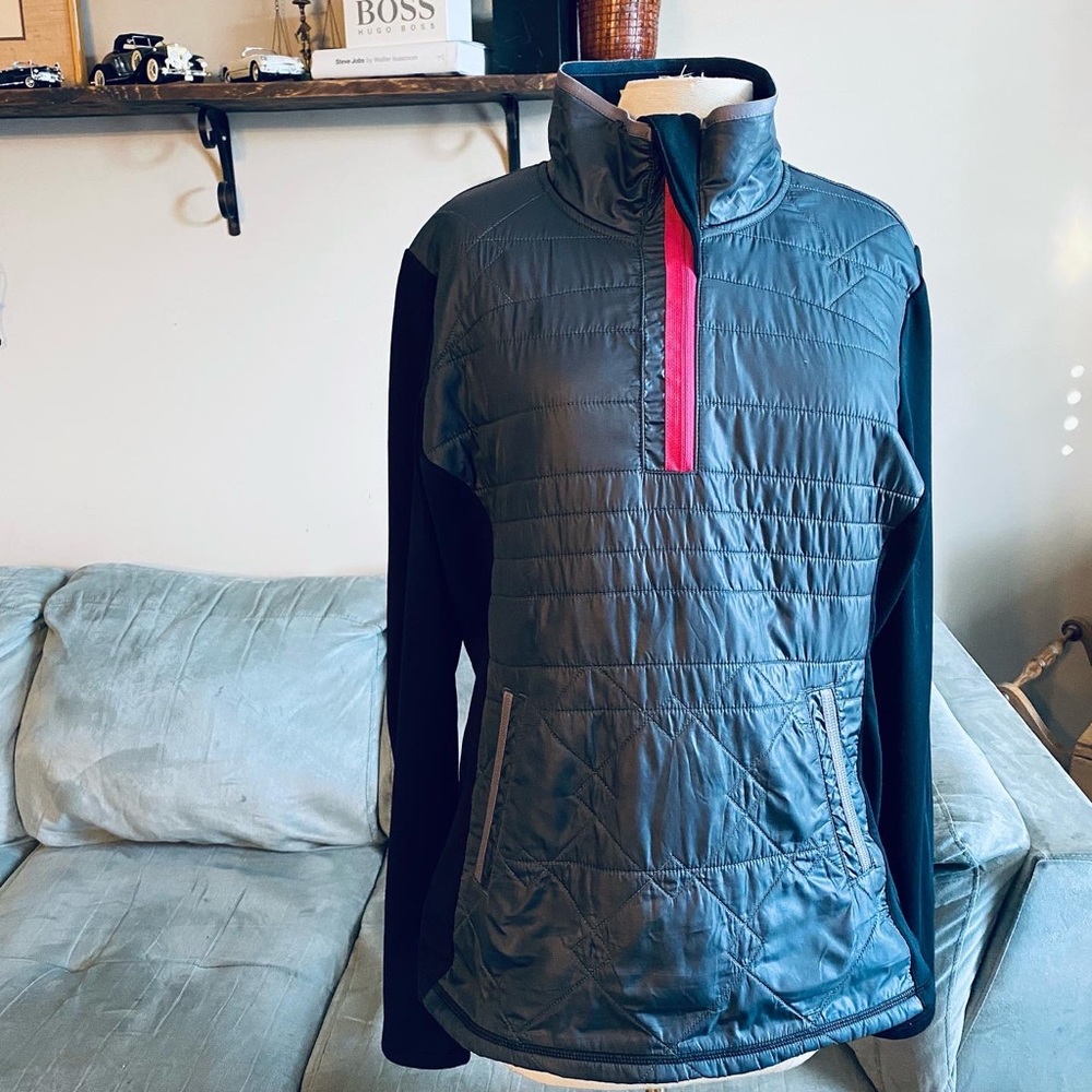 Lole XL Black, Grey, with Pink Accent Zipup sweater